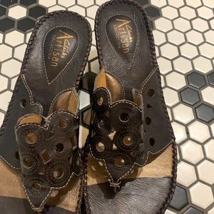 Clarks Artisian brown leather sandal size 5.5